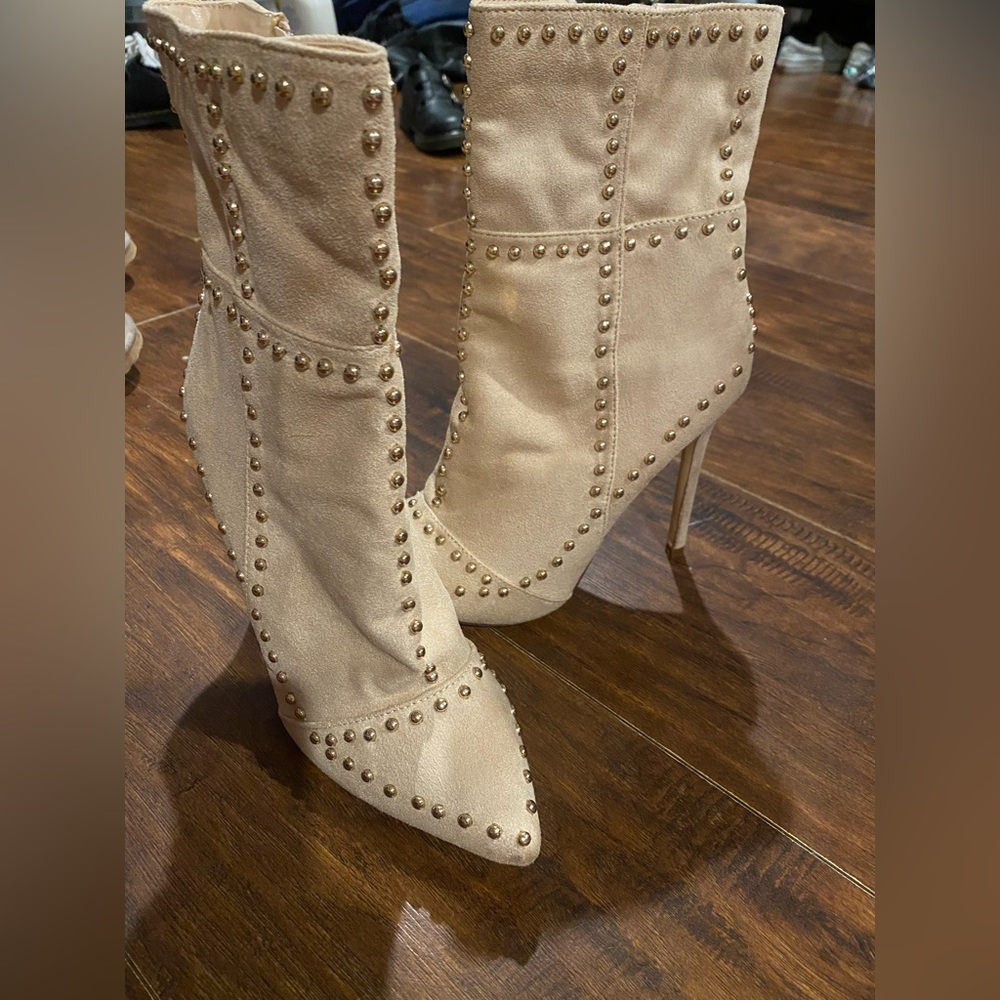 Grommet studded booties